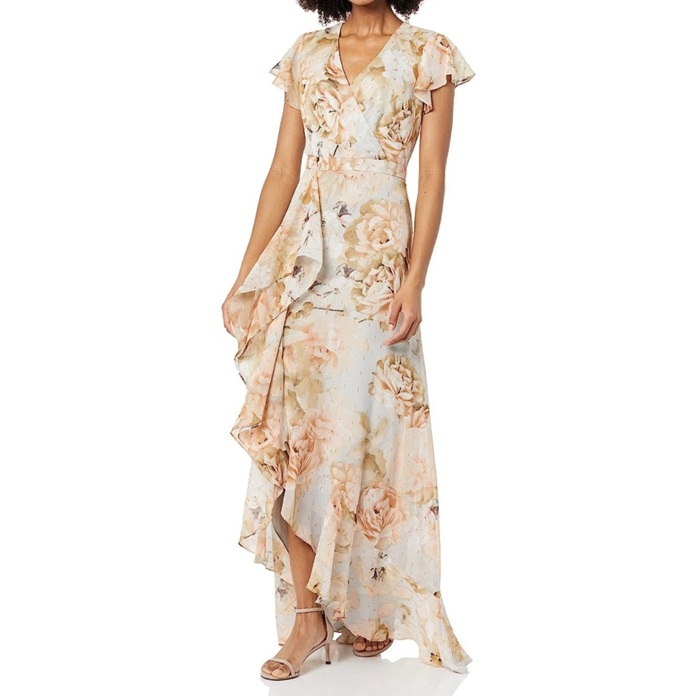 Calvin Klein Nwt Flutter Sleeve Hilo Floral Print… - image 1